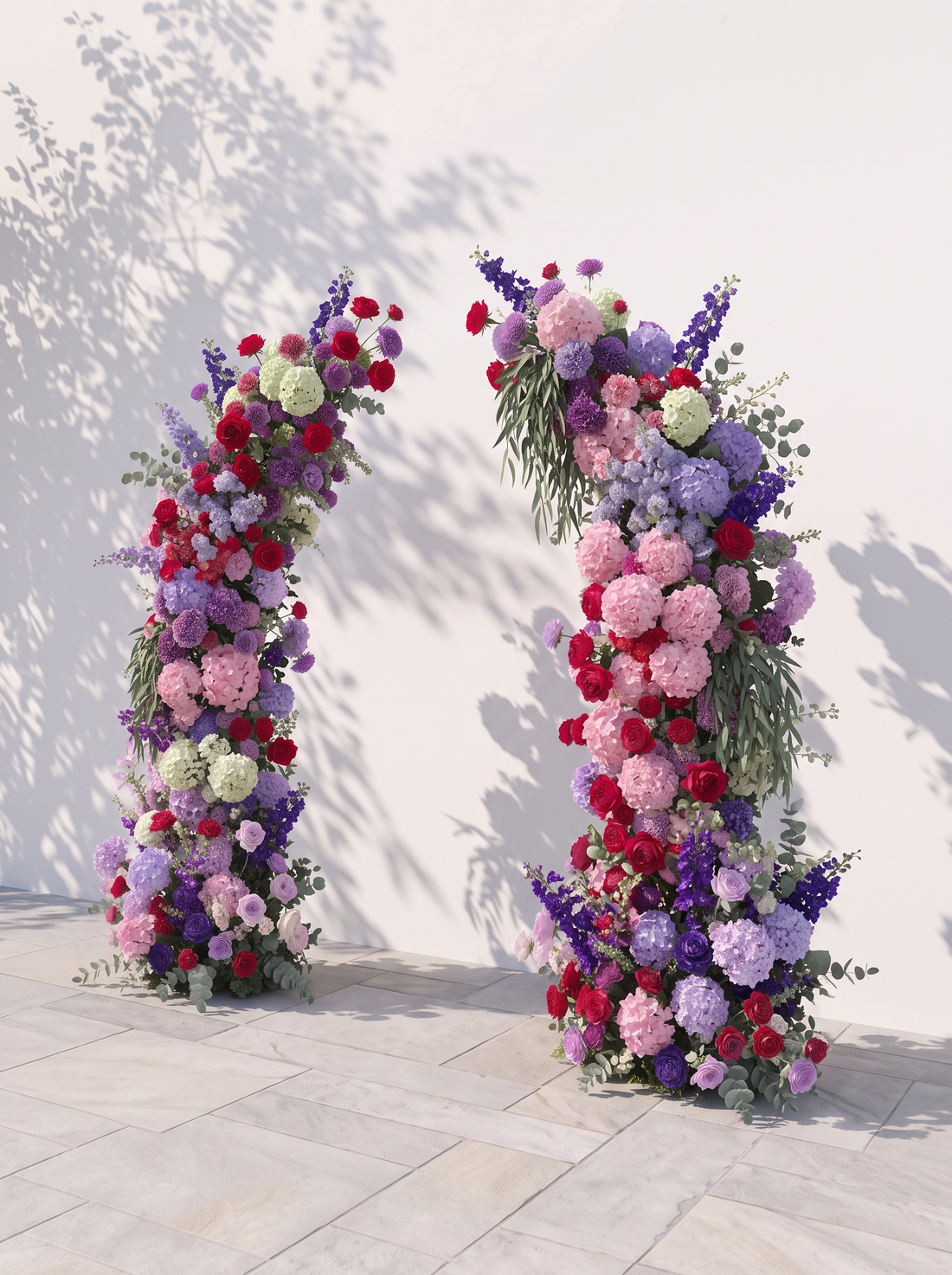 Brisira Luxury Horn Shaped Flower Arch with Frame for Wedding Party Event Backdrop Decoration — right view