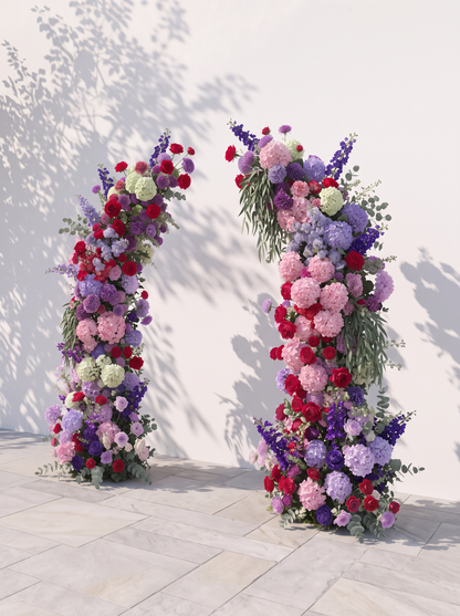 Brisira Luxury Horn Shaped Flower Arch with Frame for Wedding Party Event Backdrop Decoration — right view