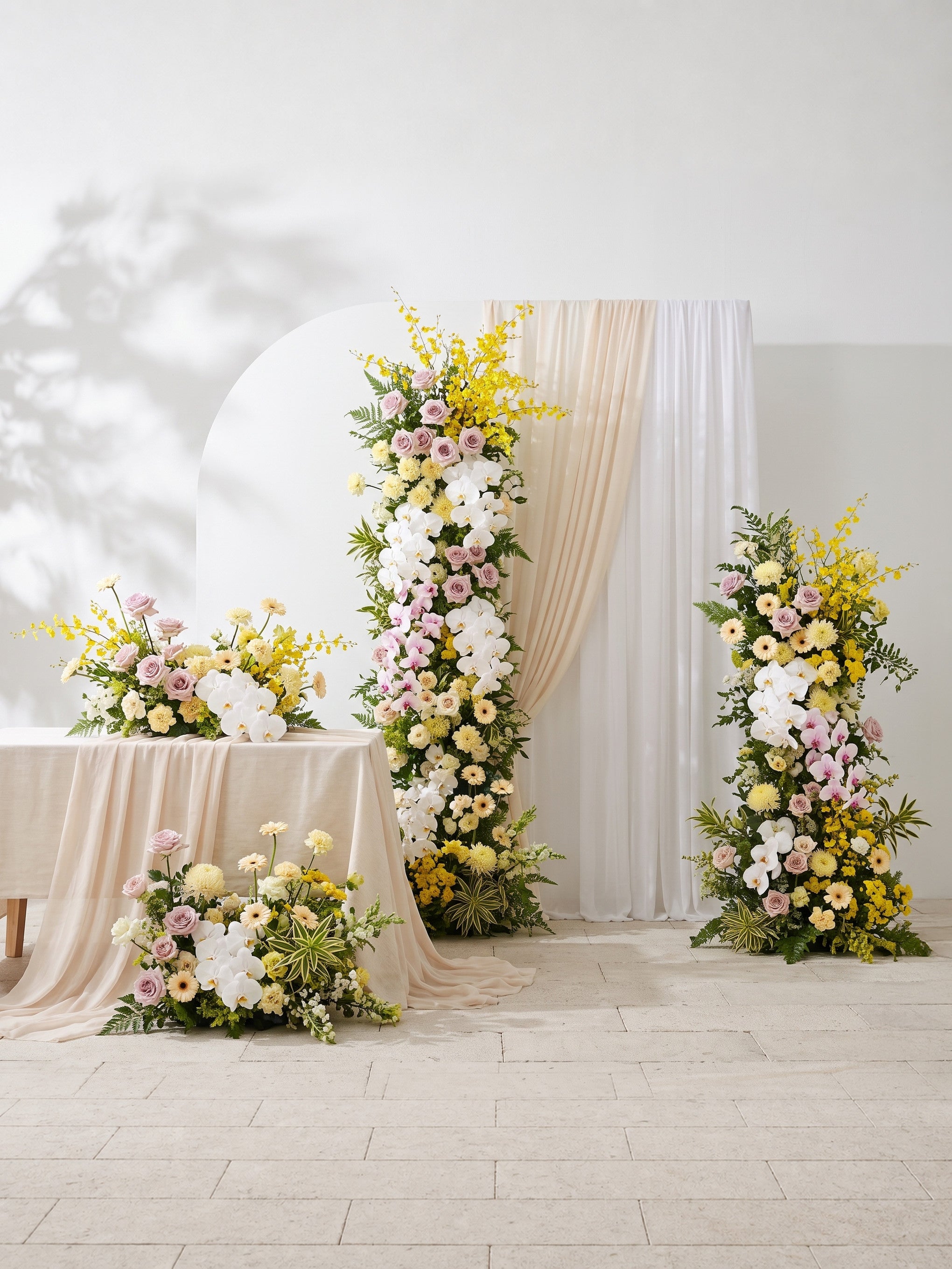 Caliva: Wedding Full Floral Decor Set Arch Aisle Table Flower Arrangement for Romantic Weddings &amp; Proposals — front view