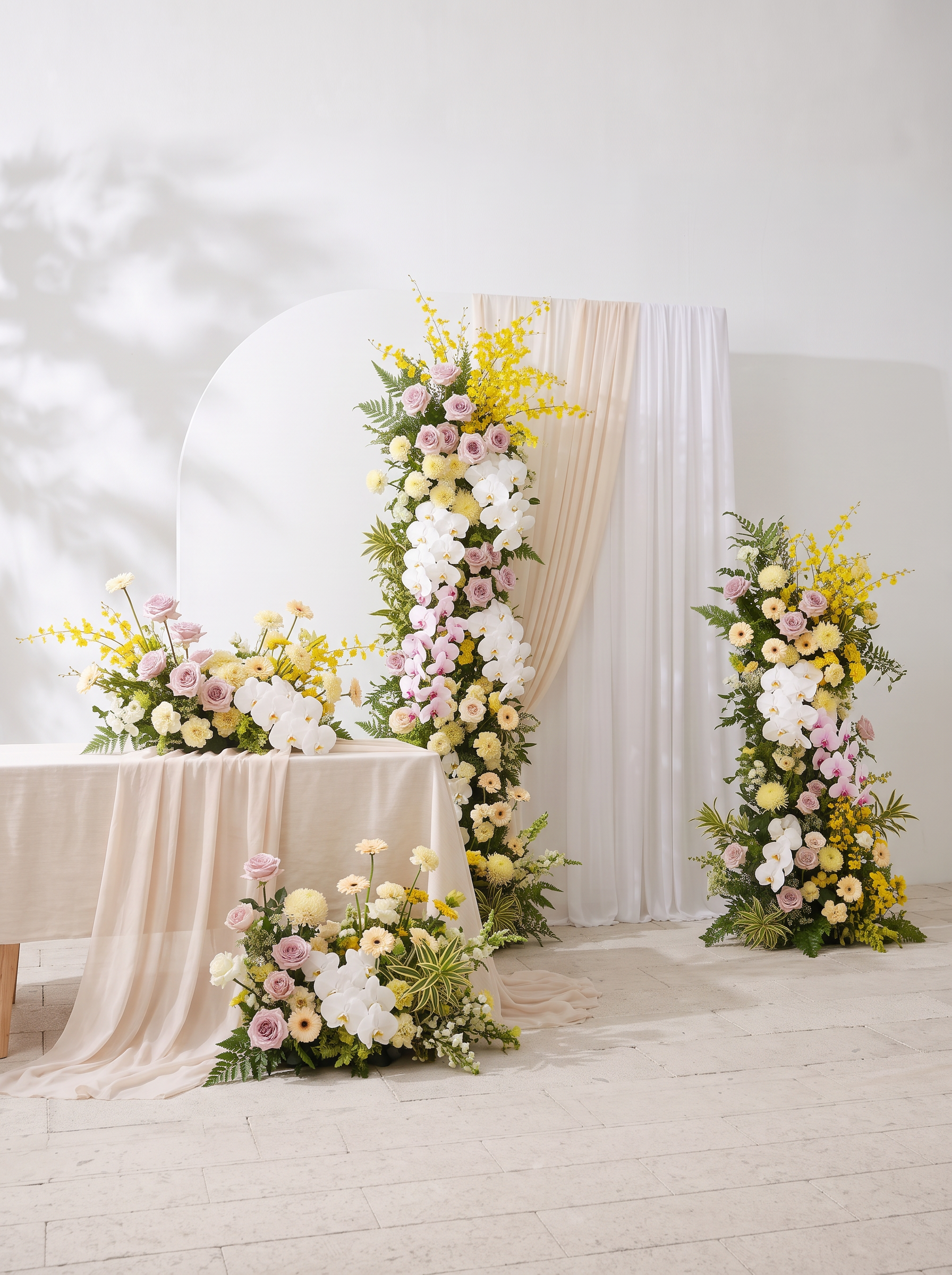 Caliva: Wedding Full Floral Decor Set Arch Aisle Table Flower Arrangement for Romantic Weddings &amp; Proposals — left view