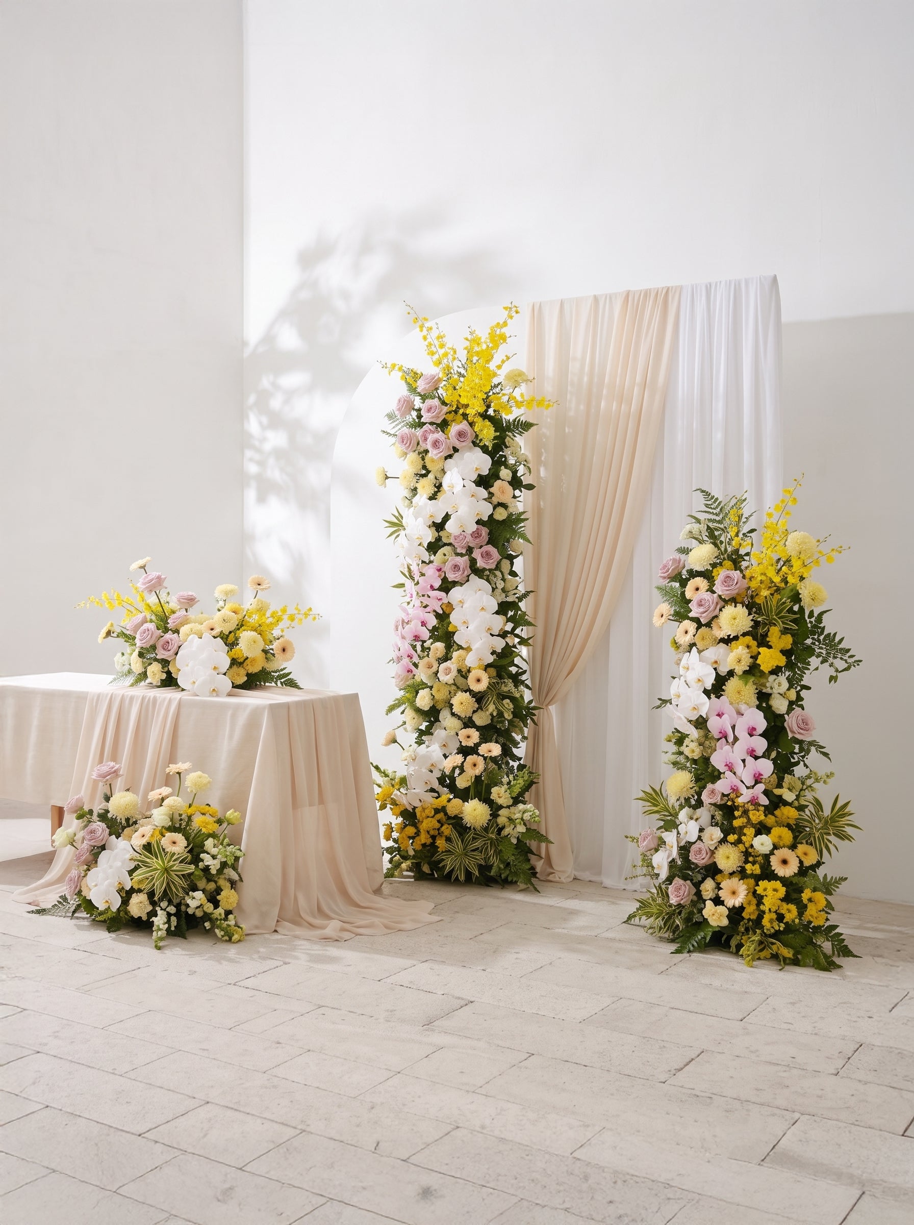 Caliva: Wedding Full Floral Decor Set Arch Aisle Table Flower Arrangement for Romantic Weddings &amp; Proposals — right view