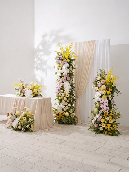 Caliva: Wedding Full Floral Decor Set Arch Aisle Table Flower Arrangement for Romantic Weddings &amp; Proposals — right view