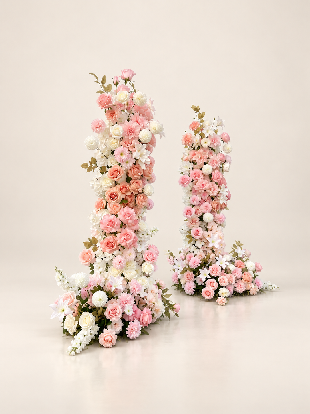 Esme: Pink Wedding Background Arch KT Backdrop Decorative Flower Row Excludes Frame