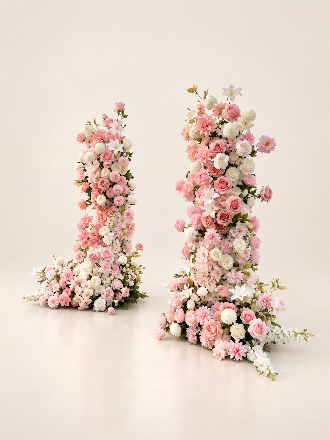 Esme: Pink Wedding Background Arch KT Backdrop Decorative Flower Row Excludes Frame
