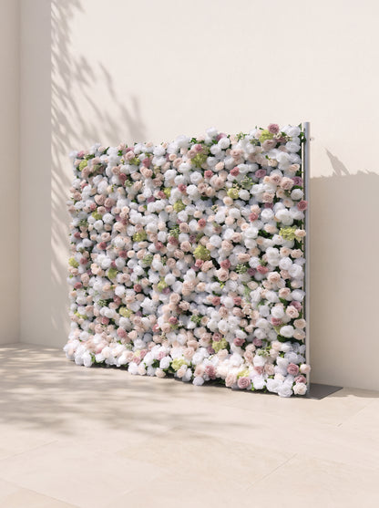 Callyn 5D Fabric Artificial rolling up curtain flower wall — right view