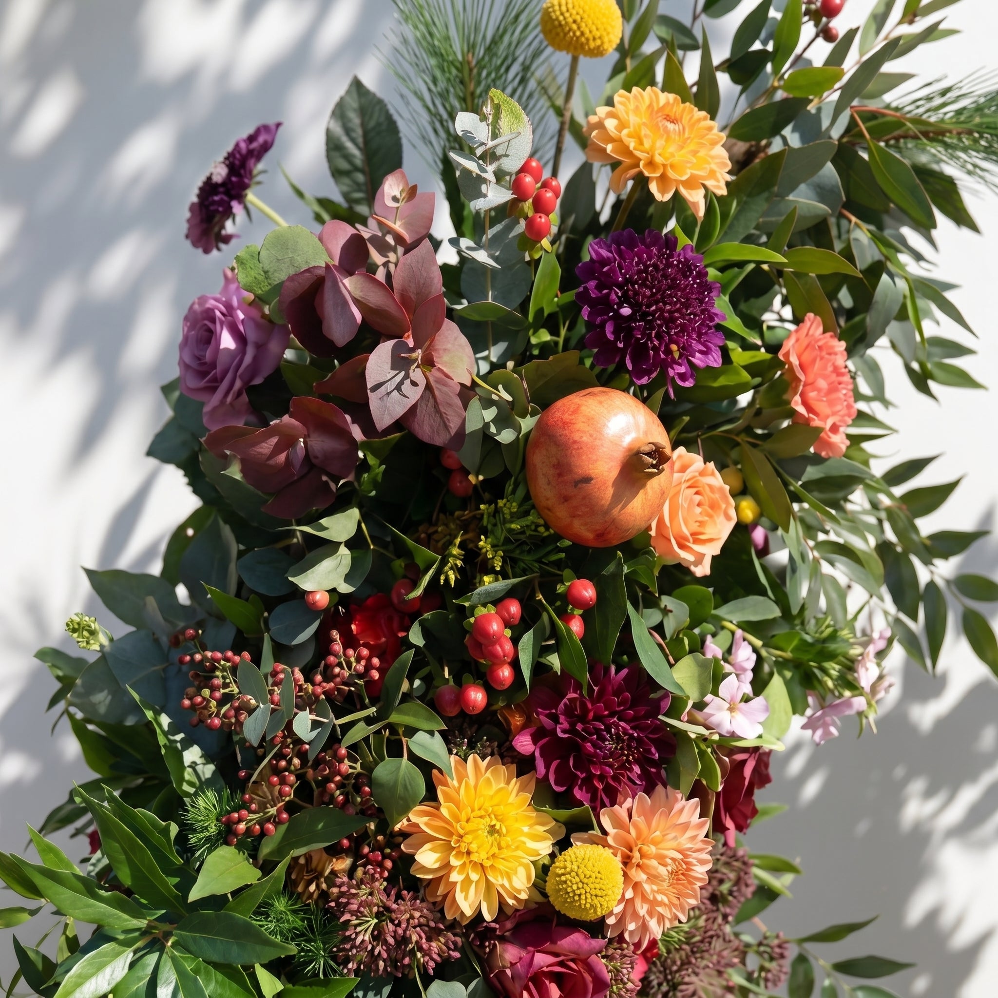 Calora Horn Arch: Autumn Style Luxury Orange &amp; Yellow Flower Arch for Elegant Garden Weddings &amp; Natural-Inspired Event Decor Incuding Frame