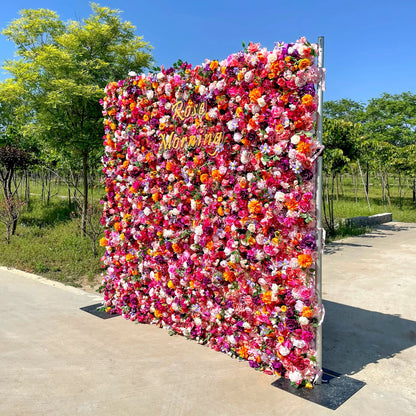 Celina：5D Fabric Artificial rolling up curtain flower wall