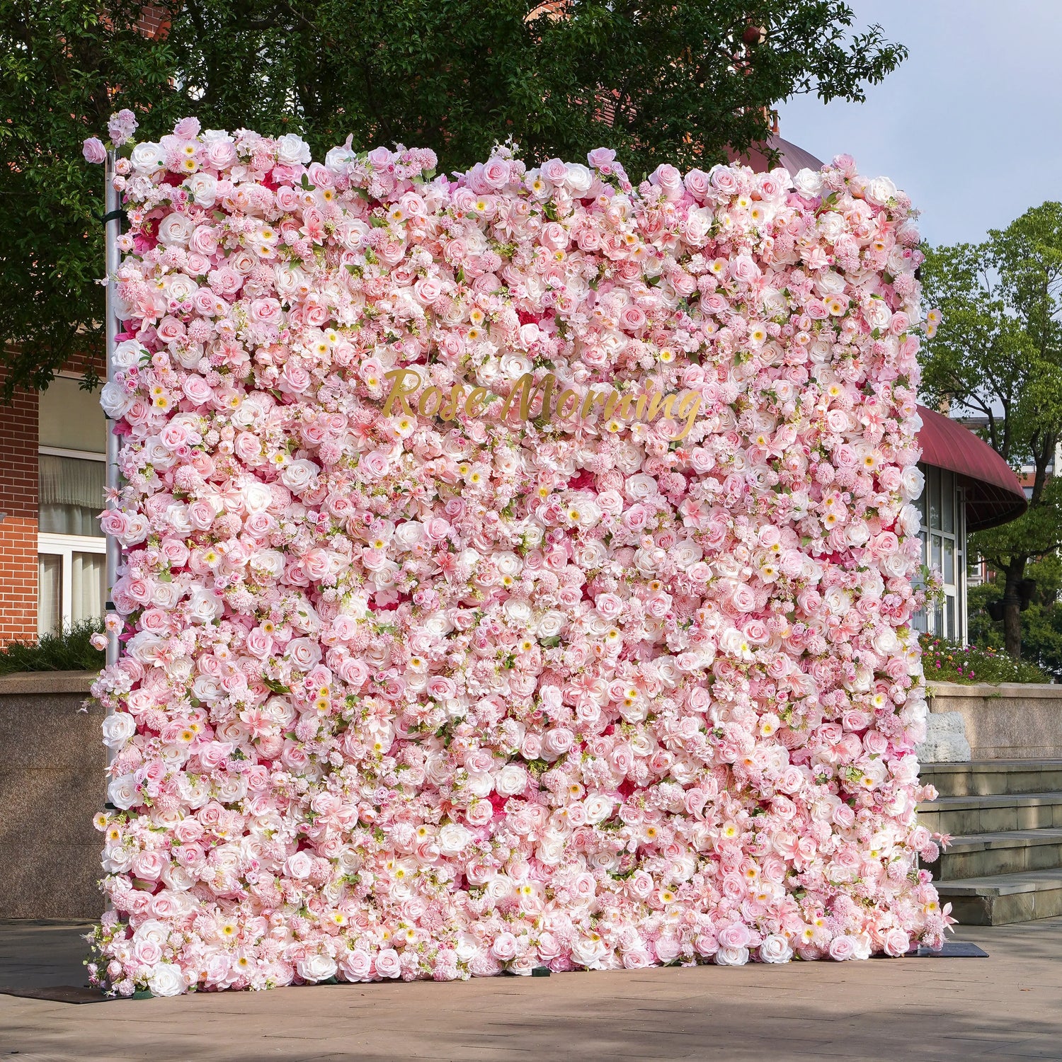 CiCi：5D Fabric Artificial Flower Wall Rolling Up Curtain Flower Wall