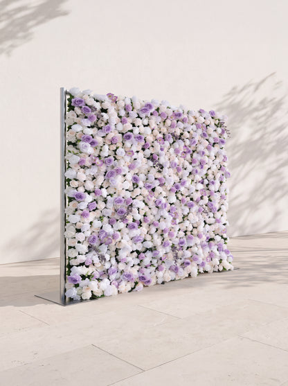 Cirelsira 5D Fabric Artificial rolling up curtain flower wall — left view
