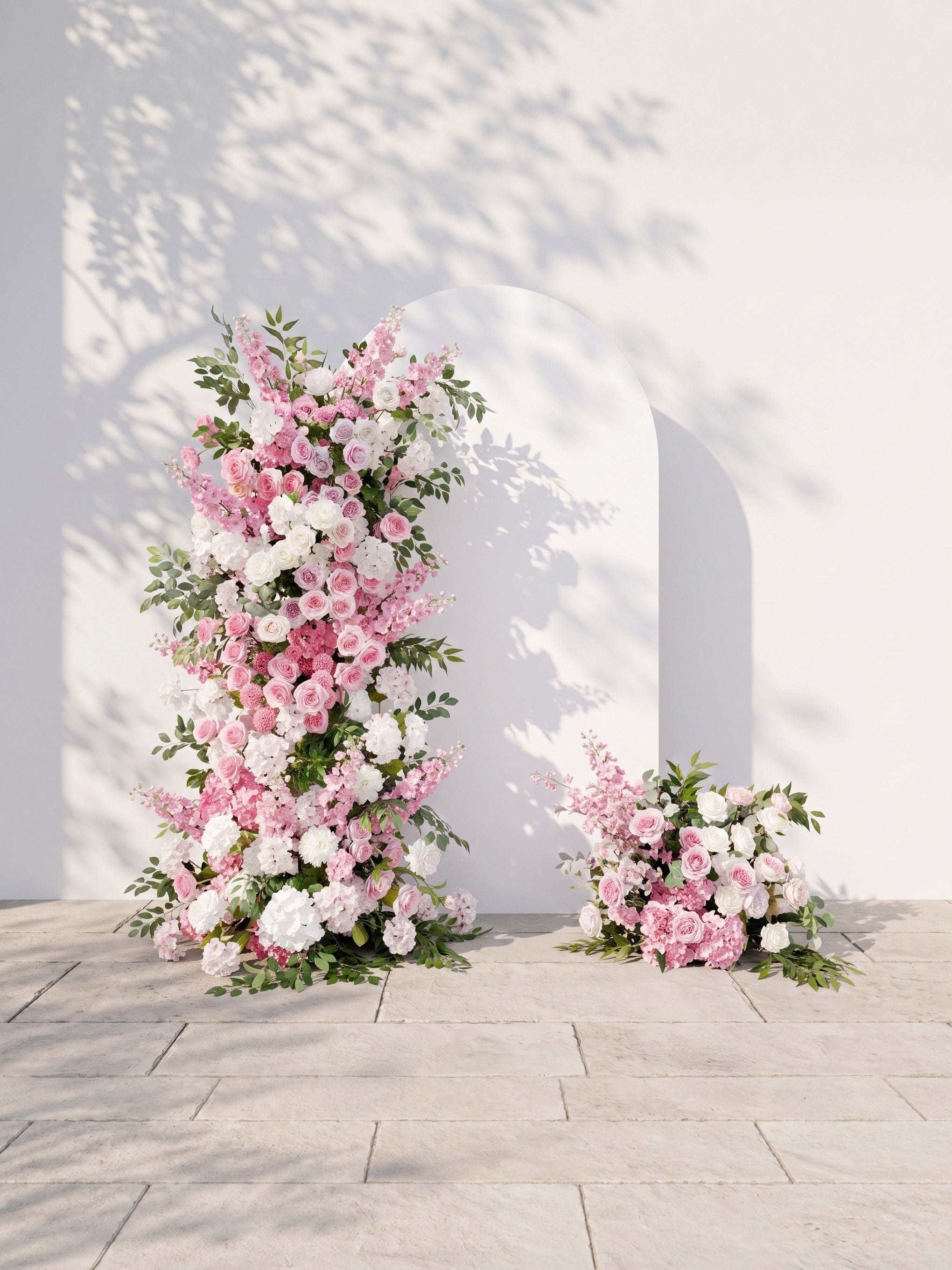 Clorelle: Wedding Background Arch Pillar Decorative Flower Row Excluding Frame — front view