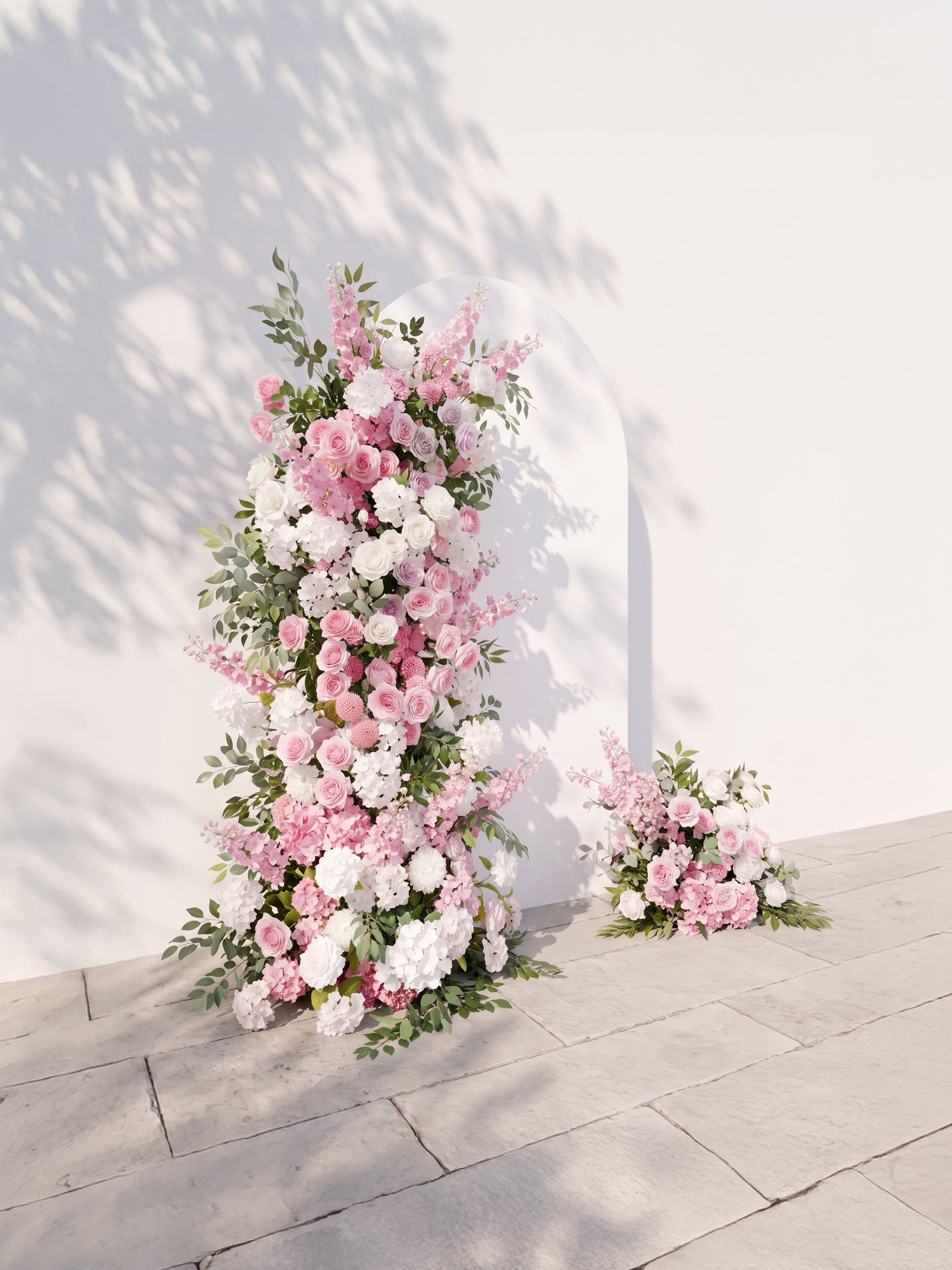 Clorelle: Wedding Background Arch Pillar Decorative Flower Row Excluding Frame — left view