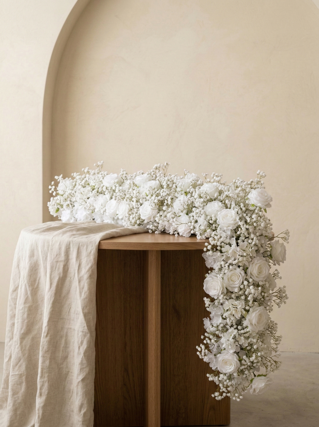 Colee Flower Runner: New Red Long strip flower runner trailing long table arrangement table runner matching with Colee arch