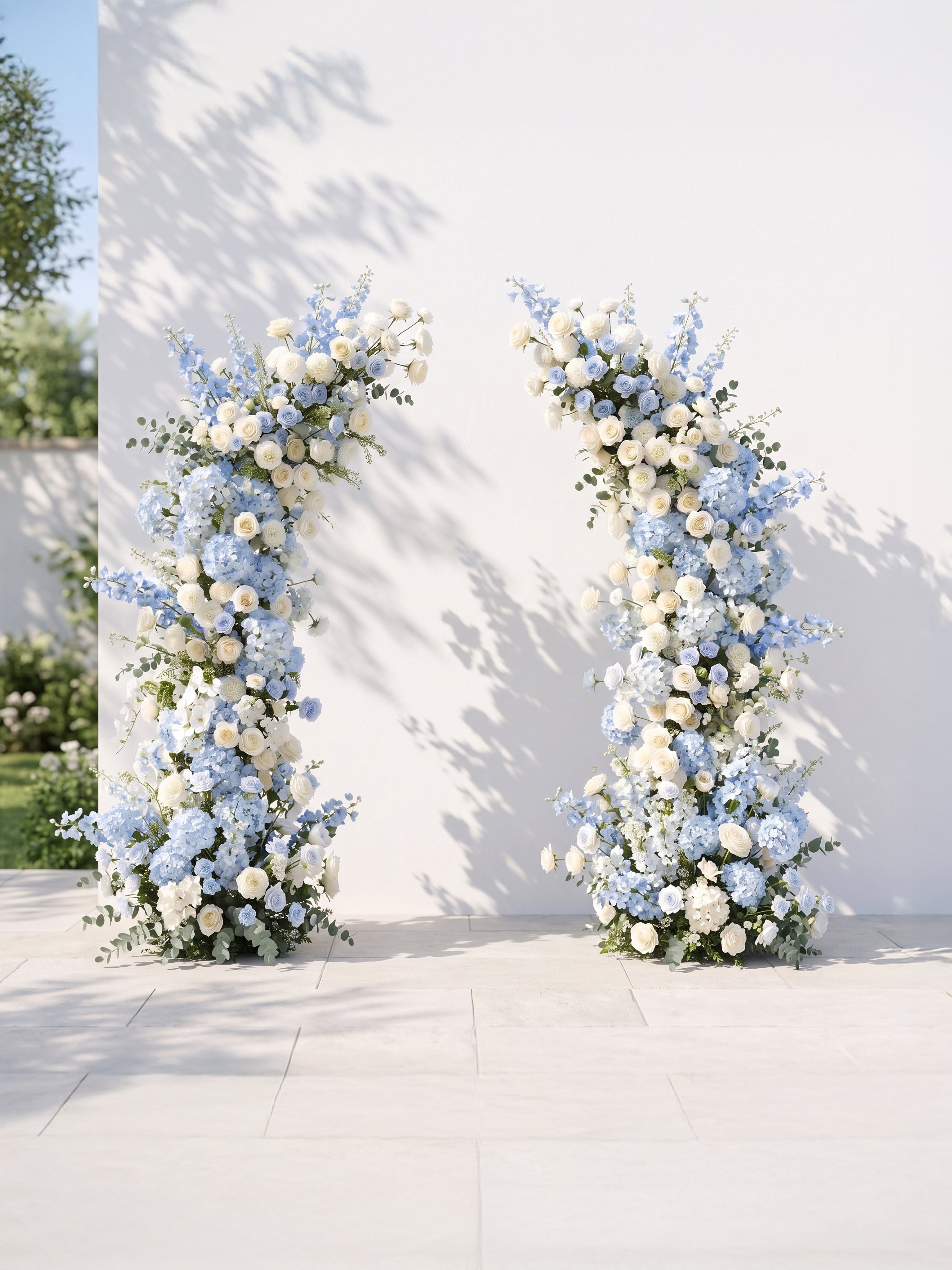 Coria Luxury Horn Shaped Flower Arch with Frame for Wedding Party Event Backdrop Decoration — front view
