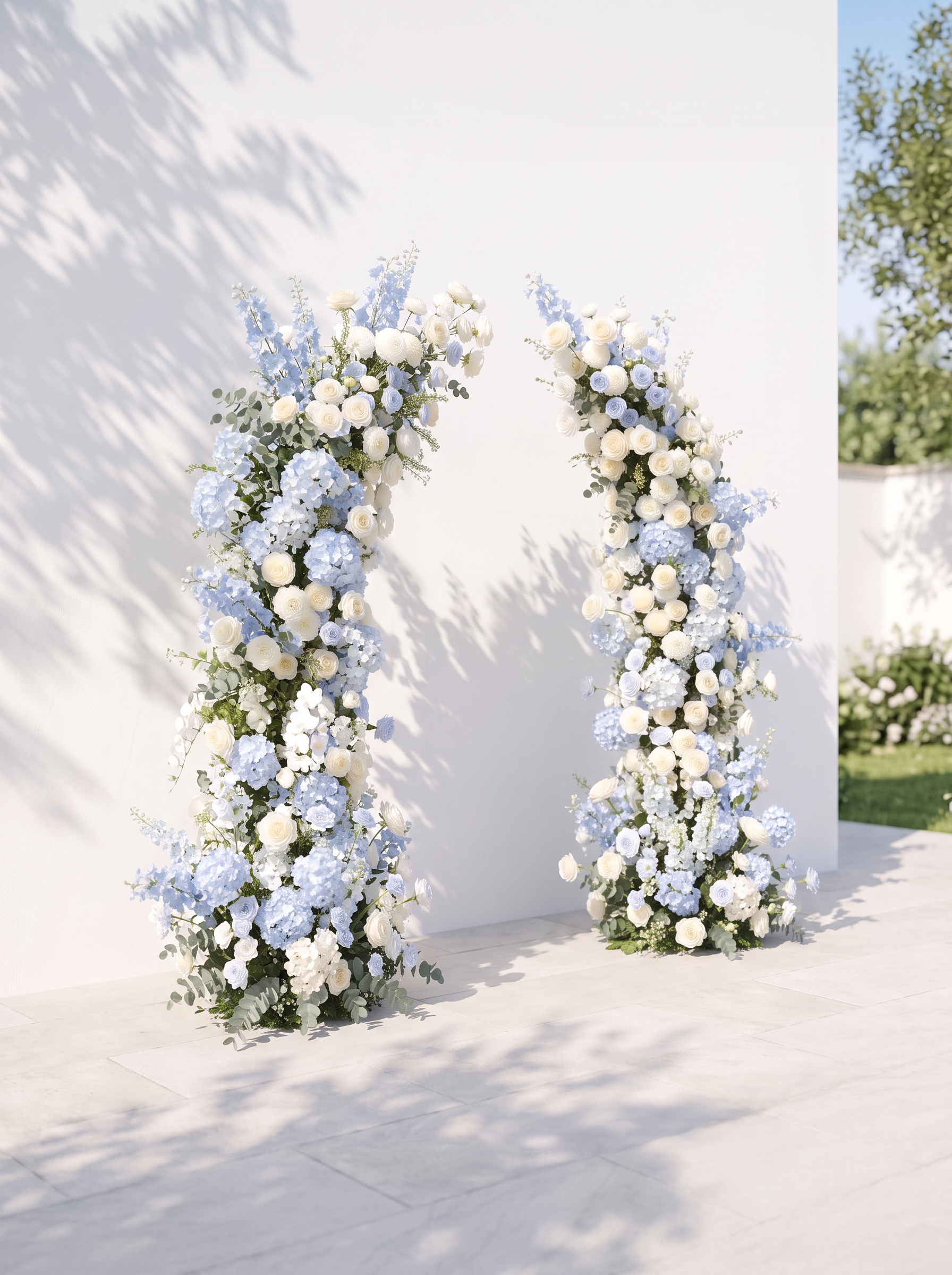 Coria Luxury Horn Shaped Flower Arch with Frame for Wedding Party Event Backdrop Decoration — left view