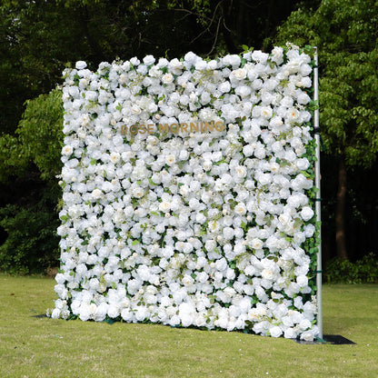 Corina：5D Fabric Artificial rolling up curtain flower wall