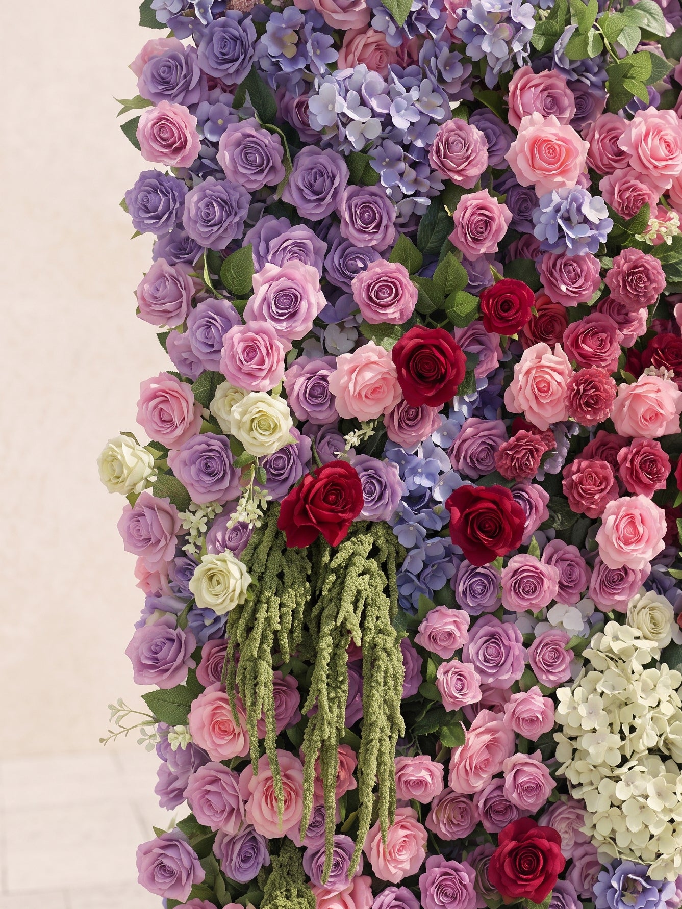 Corrielle: 5D Fabric Artificial rolling up curtain flower wall