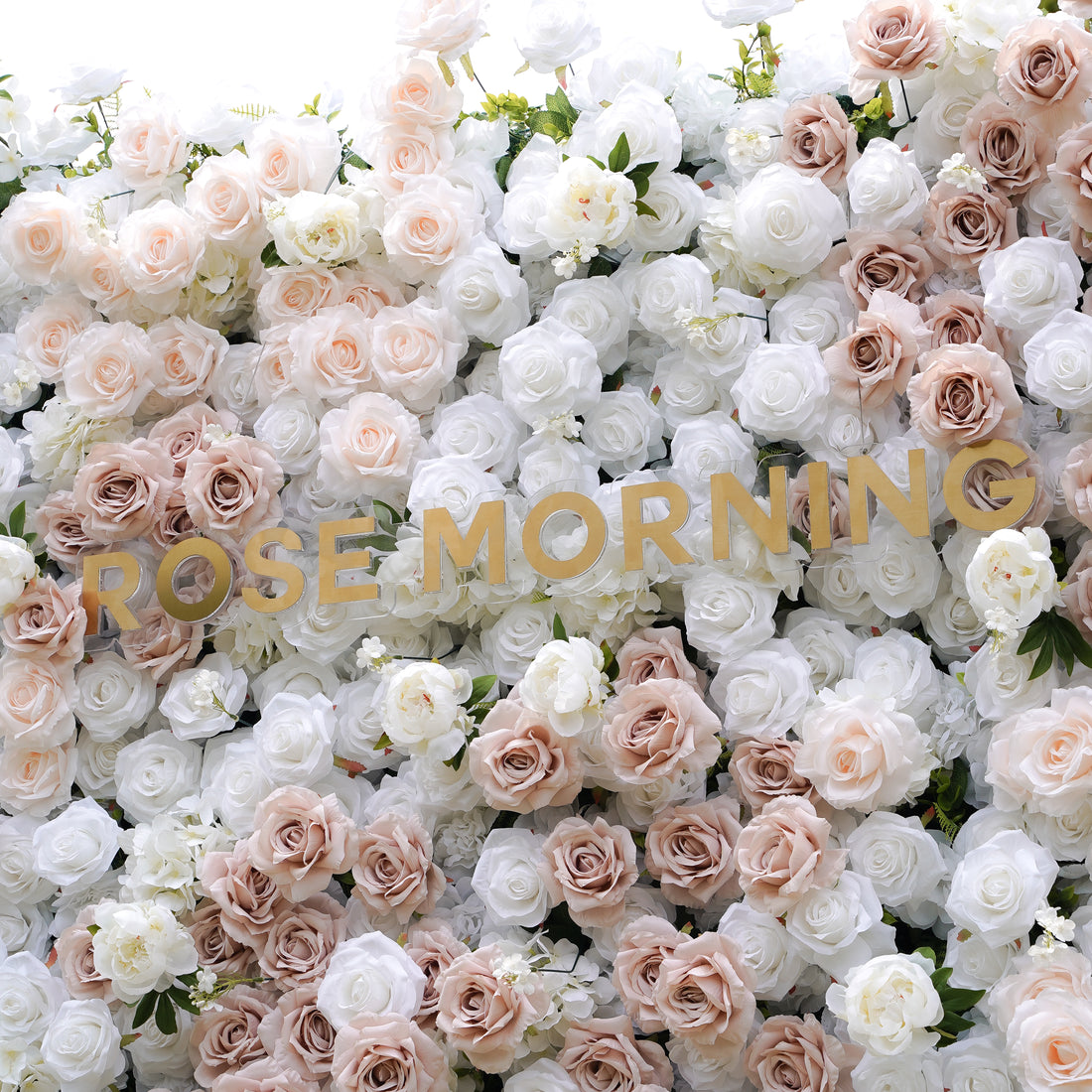Corrine:5D Fabric Artificial rolling up curtain flower wall Rose Morning