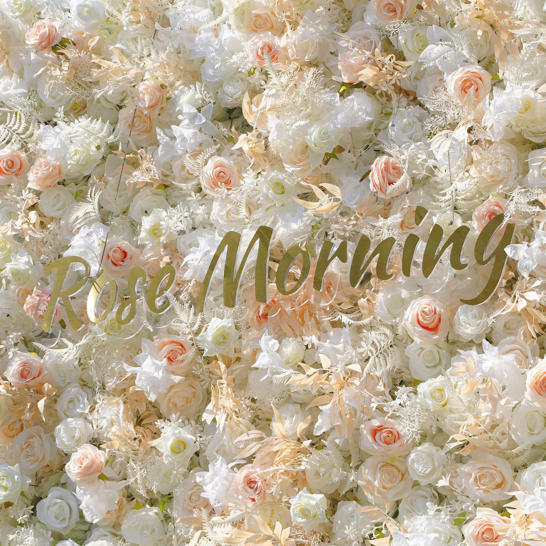 Cream:5D Fabric Artificial rolling up curtain flower wall