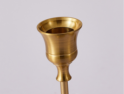 D009: Gold Wedding Table Decor Metal Candle Holder Stand 3PCS/SET Rose Morning
