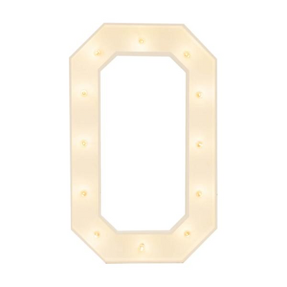 Event Decoration Wooden Large 3ft Tall LED Marquee Letter - O Rose Morning