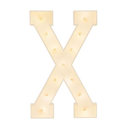Event Decoration Wooden Large 3ft Tall LED Marquee Letter - X Rose Morning