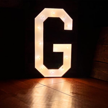 Event Decoration Wooden Large 3ft Tall LED Marquee Letter - G Rose Morning