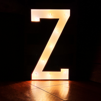 Event Decoration Wooden Large 3ft Tall LED Marquee Letter - Z Rose Morning