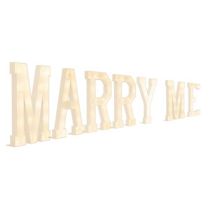 Event Decoration Wooden Large 3ft Tall LED Marquee Letter MARRY ME Rose Morning