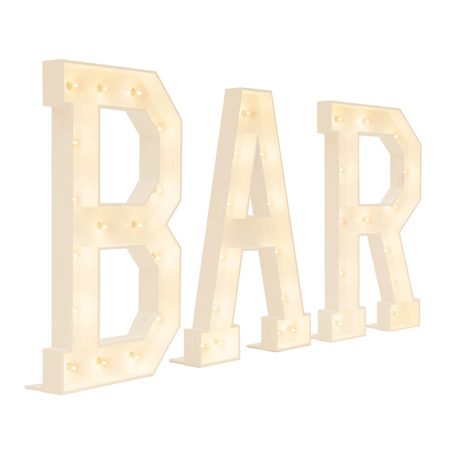 Event Decoration Wooden Large 3ft Tall LED Marquee Letter BAR Rose Morning