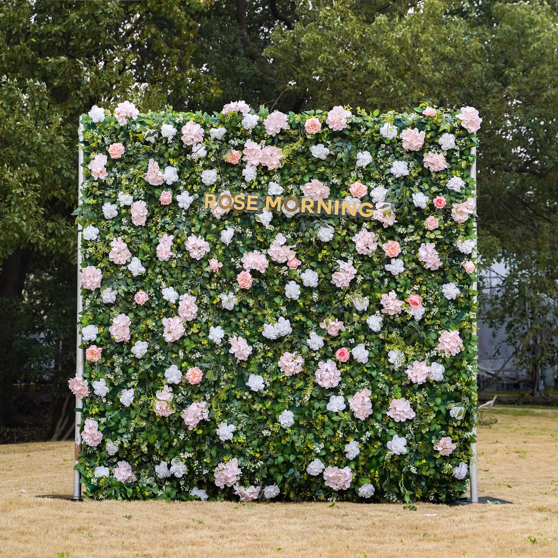 Lin： Fabric Artificial zip up curtain flower wall 8ft*8ft (SHIP TO USA ONLY) Rose Morning