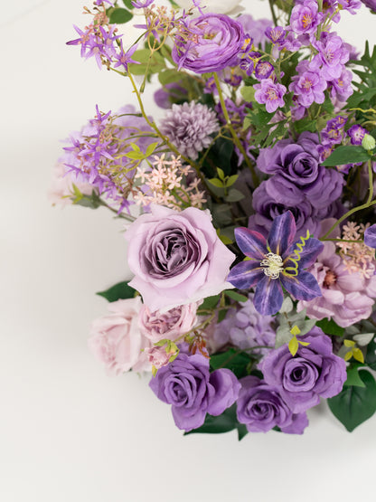 Violet Garden roses Clematis tulips Aisle Flower Arrangment for Wedding Aisle &amp; Ceremony in Violet Garden| Greta