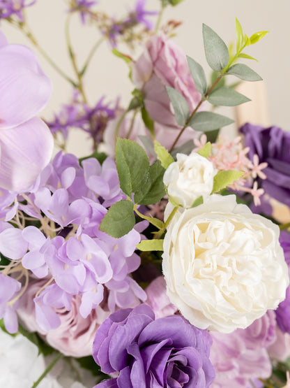 15-Inch Roses Ranunculus Lavender Welcome Sign Flower for Welcome Table and Reception in Violet Garden| Greta