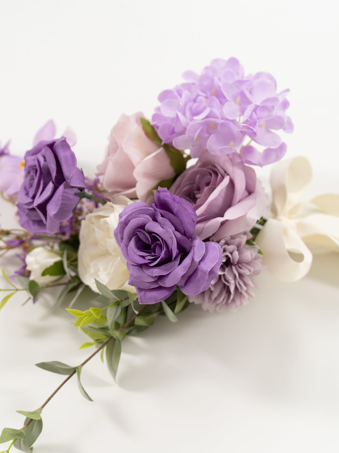 17.7-Inch Garden Roses Tulips parvi Chair Flower for Wedding Ceremony and Reception in Violet Garden | Greta (Set of 2)
