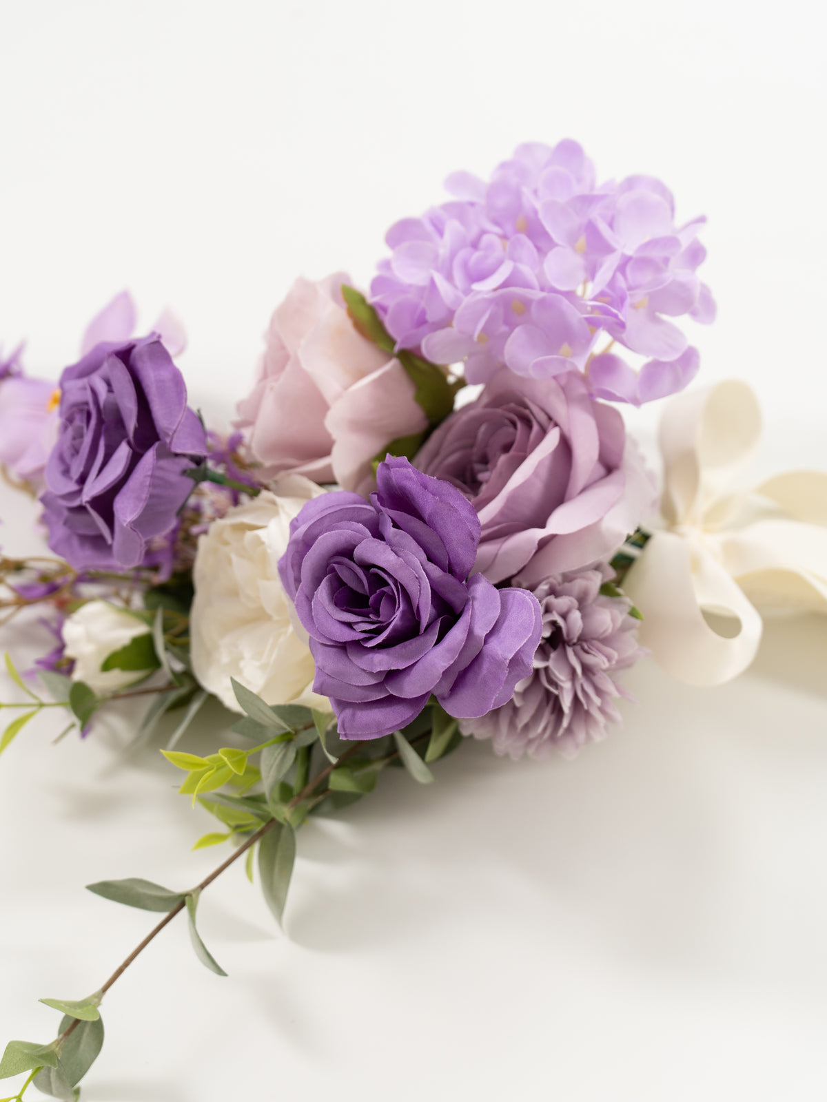 17.7-Inch Garden Roses Tulips parvi Chair Flower for Wedding Ceremony and Reception in Violet Garden | Greta (Set of 2)
