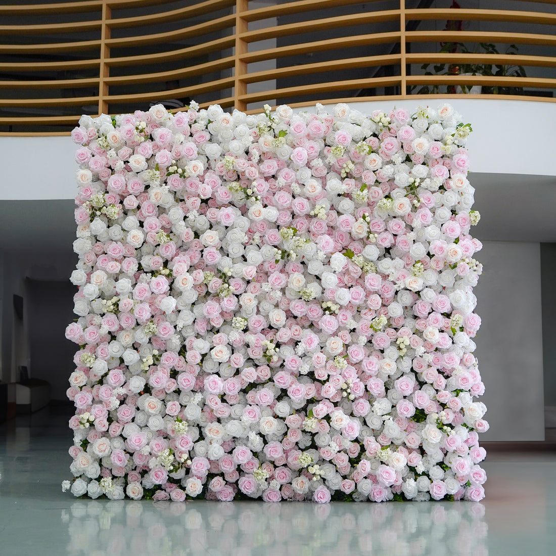 Leona:5D Fabric Artificial rolling up curtain flower wall Rose Morning