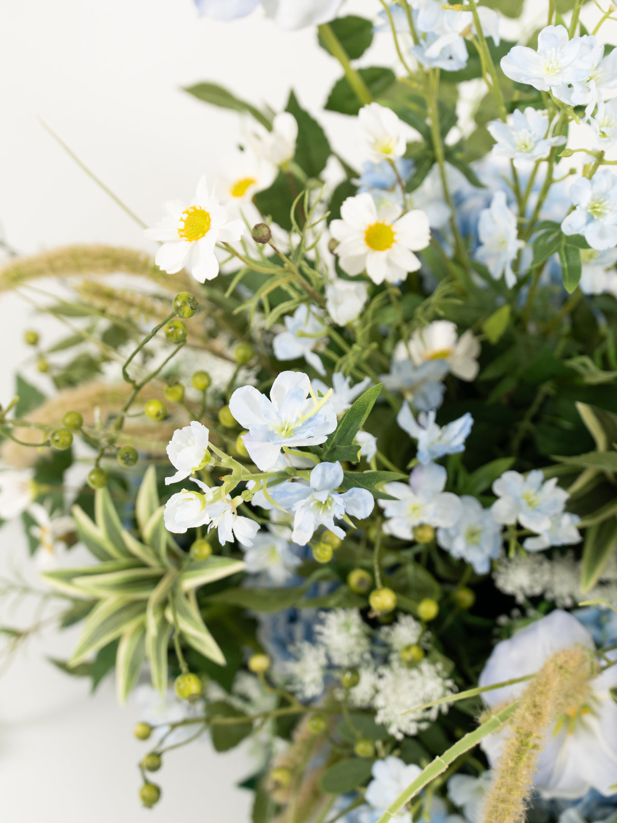 Cora aisle flower in dusty blue