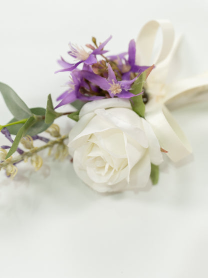 Violet Spray roses, lavender,Parvi Groomsmen&