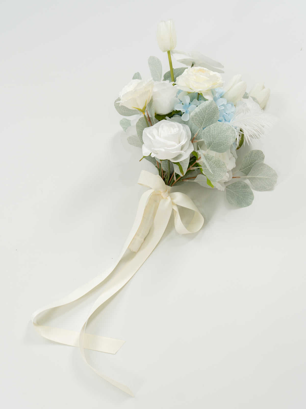 7-Inch Elegant Ranunculus, Hydrangea, Tulips &amp; Feathers Bridesmaids&