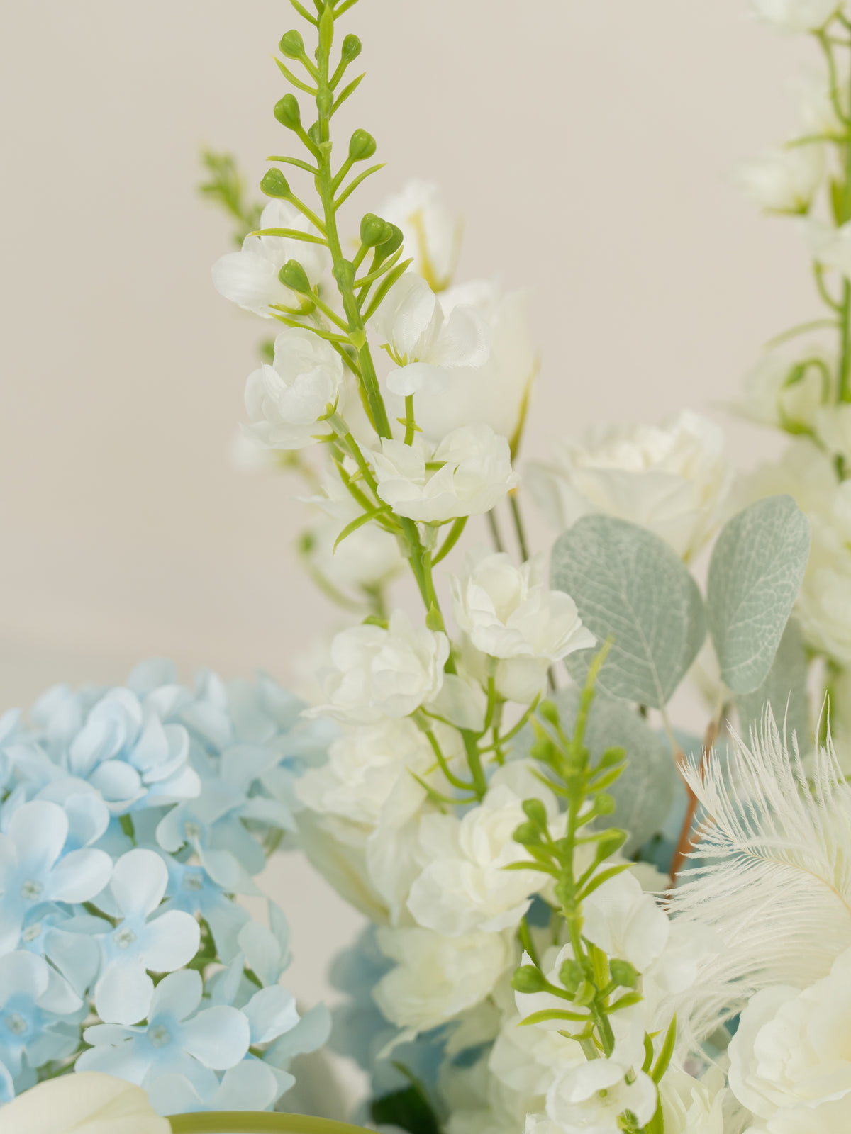 Elegant Roses, Delphinium &amp; Phalaenopsis Aisle Flower for Wedding Ceremony and Aisle Decor in Baby Blue &amp; Ivory | Serena(1, 2, 4 or 8 pieces)