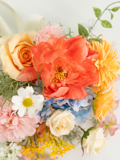 7-Inch Charming Dahlias, Daisies &amp; Coral Charm Peonies Bridesmaids&