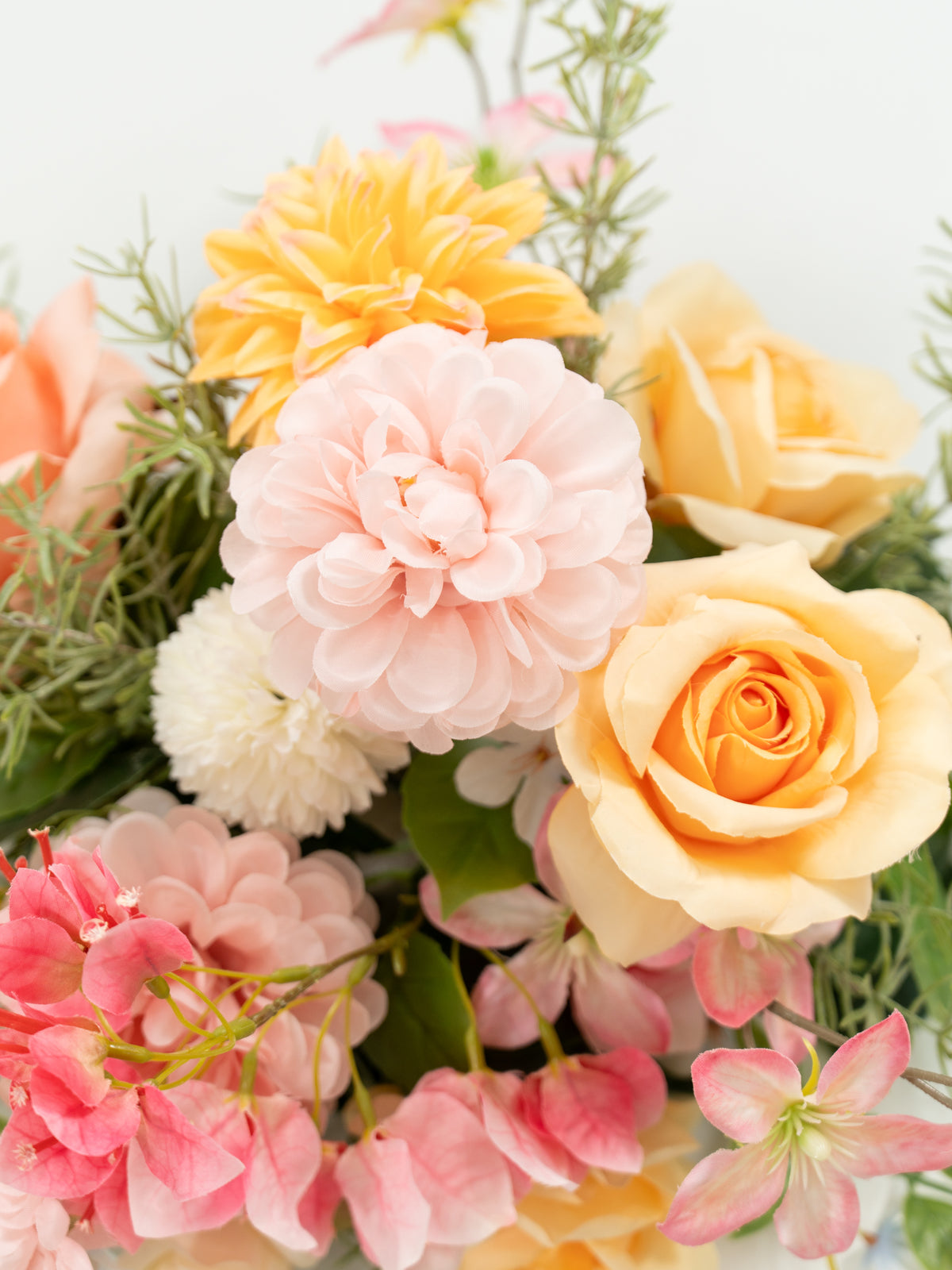 15 Inch Romantic Roses, Dahlias &amp; Clematis Welcome Sign Flower for Wedding Welcome Area and Reception in Coral &amp; Pink | Grace