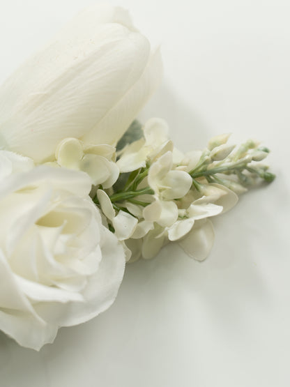 Elegant Tulips, Spray Roses &amp; Salvia Groom&