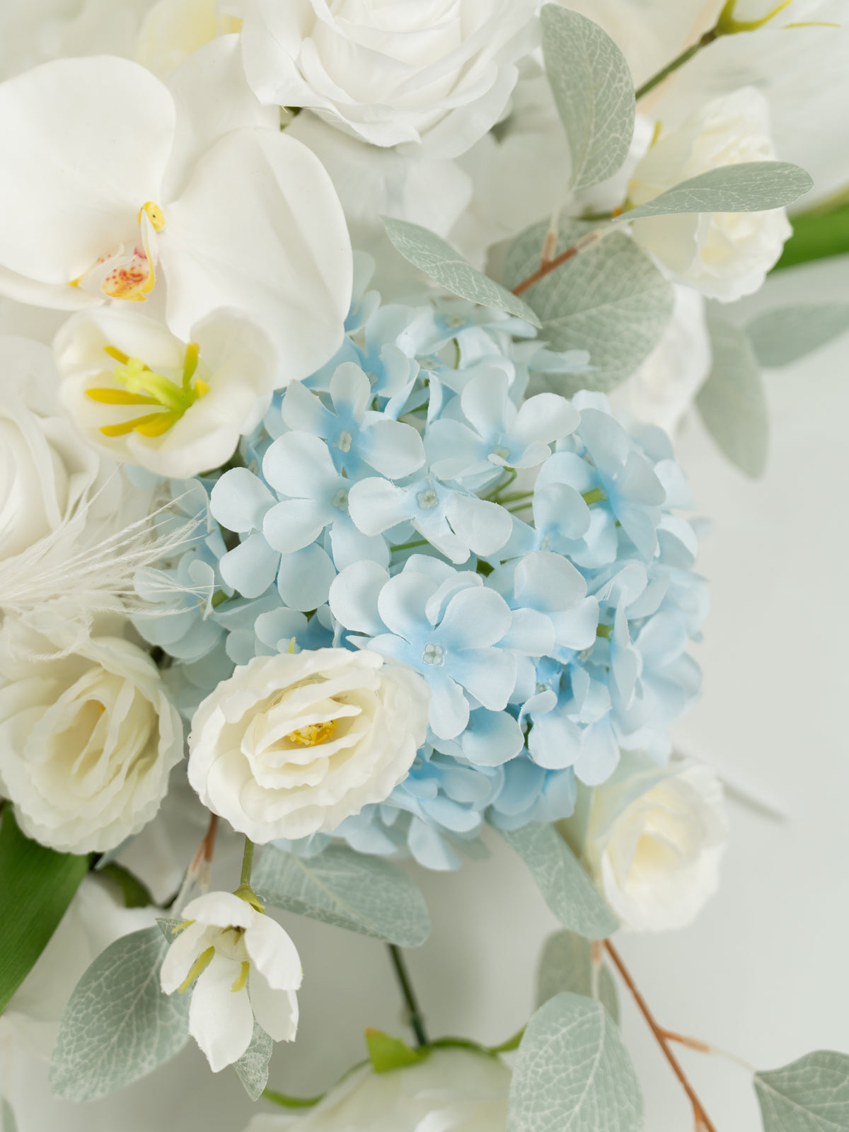 15-Inch Elegant Tulips, Roses &amp; Ranunculus Welcome Sign Flower for Wedding Welcome Area and Reception in Baby Blue &amp; Ivory | Serena