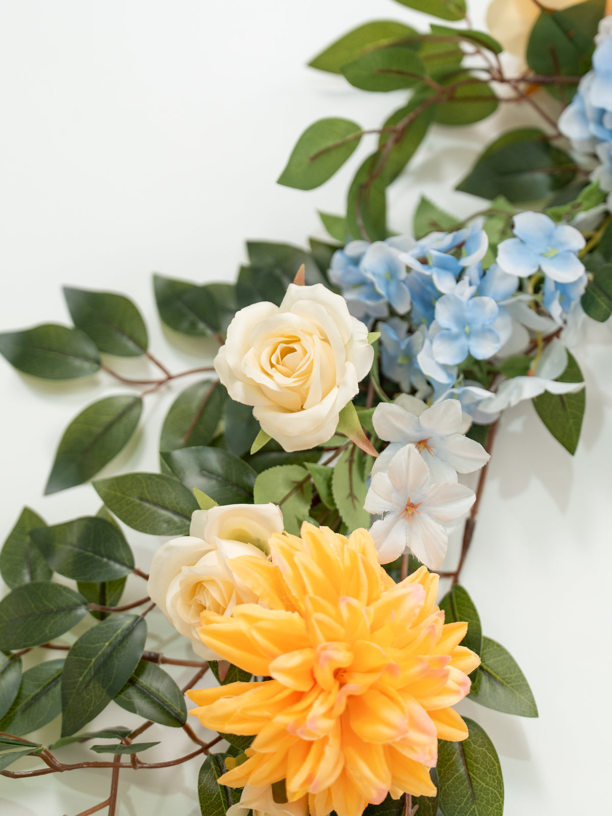 5-6ft Charming Dahlias Garden roses Hydrangeas Flower Garland for Wedding or Home Door Decor in Coral &amp; Pink | Grace