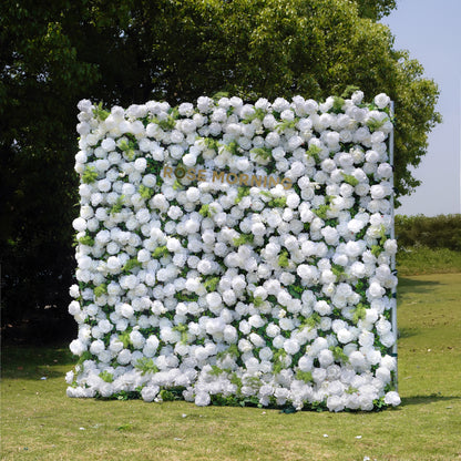 Forest：5D Fabric Artificial rolling up curtain flower wall