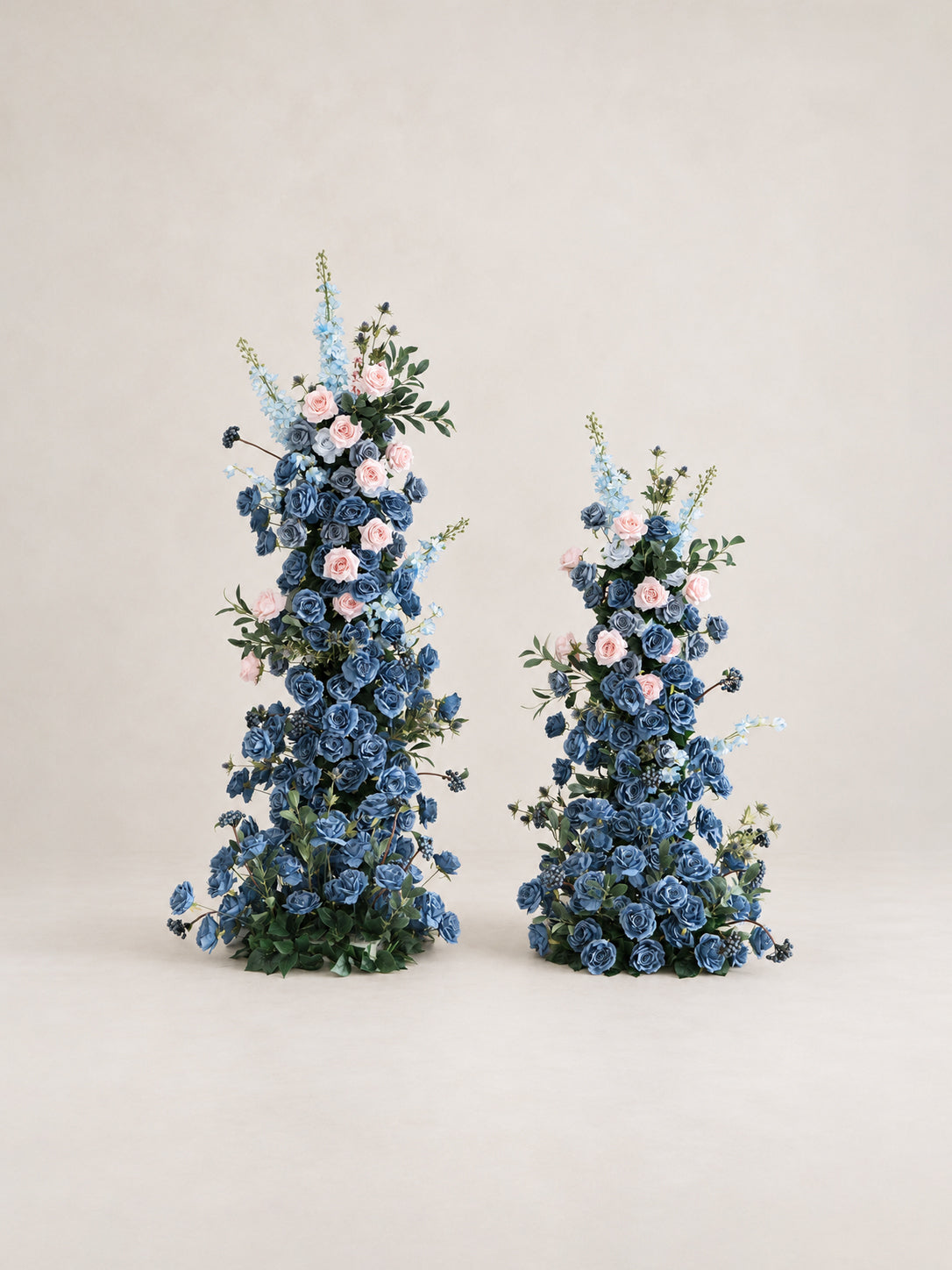 Alouette: Pink &amp;Blue Wedding Background Arch KT Backdrop Decorative Flower Row Excludes Frame