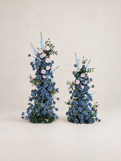 Alouette: Pink &amp;Blue Wedding Background Arch KT Backdrop Decorative Flower Row Excludes Frame