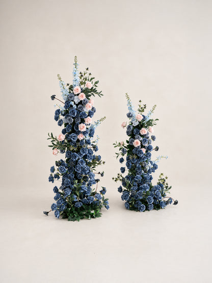 Alouette: Pink &amp;Blue Wedding Background Arch KT Backdrop Decorative Flower Row Excludes Frame