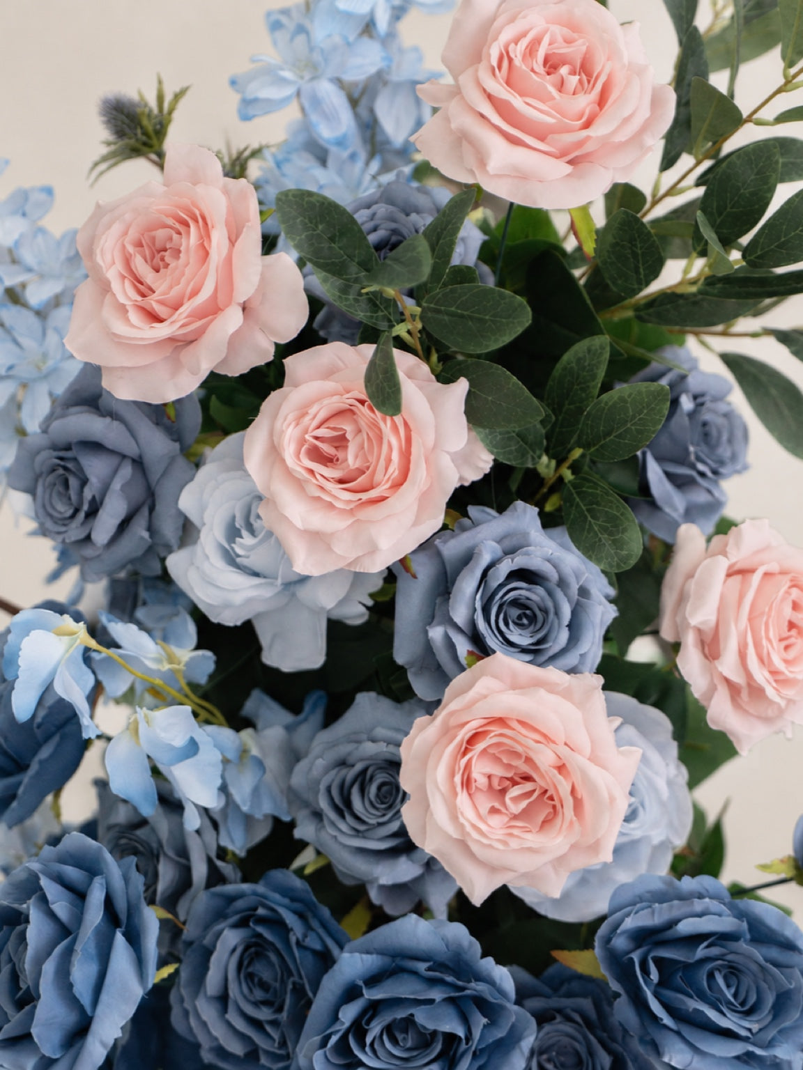 Alouette: Pink &amp;Blue Wedding Background Arch KT Backdrop Decorative Flower Row Excludes Frame