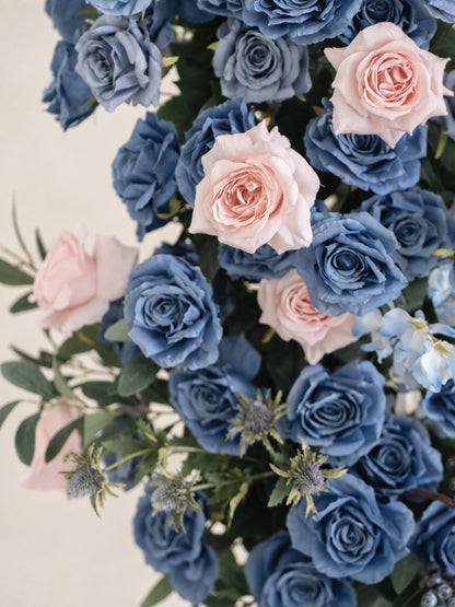 Alouette: Pink &amp;Blue Wedding Background Arch KT Backdrop Decorative Flower Row Excludes Frame